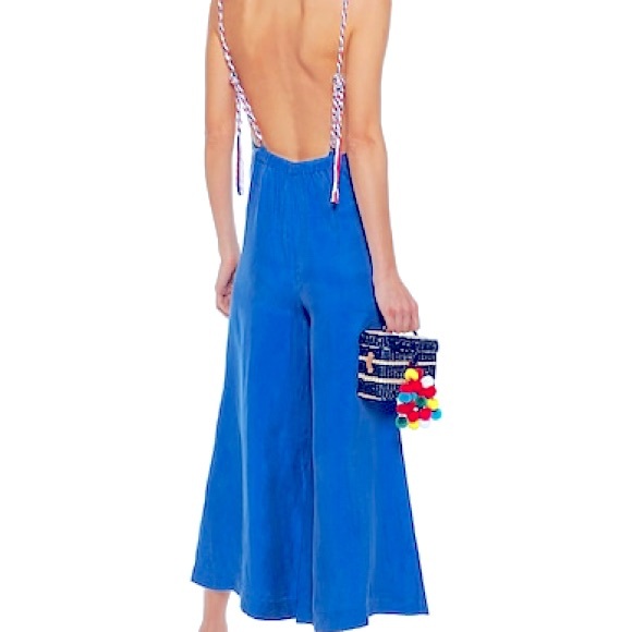 PAPER LONDON - NWT- Blue nautical jumpsuit size S/M open back - Picture 2 of 10